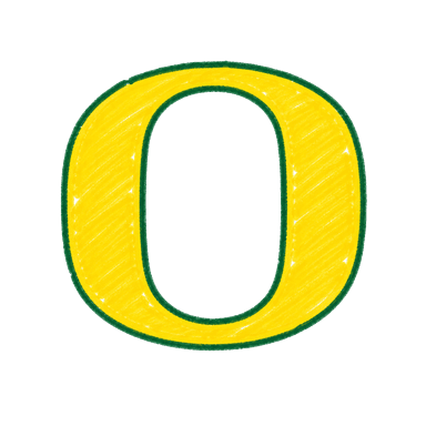 Hand-drawn University of Oregon O logo
